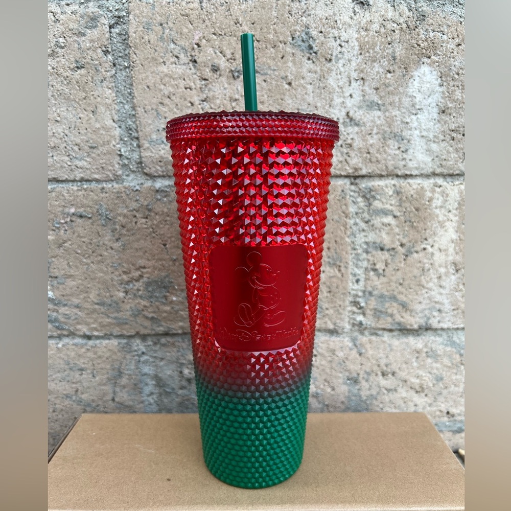 NIB Mickey Mouse Disneyland Christmas Starbucks Tumbler with Straw